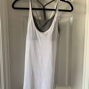 White and grey workout tank